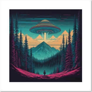 UFO Chronicles Podcast - UFO Glitch Artwork V5 Posters and Art